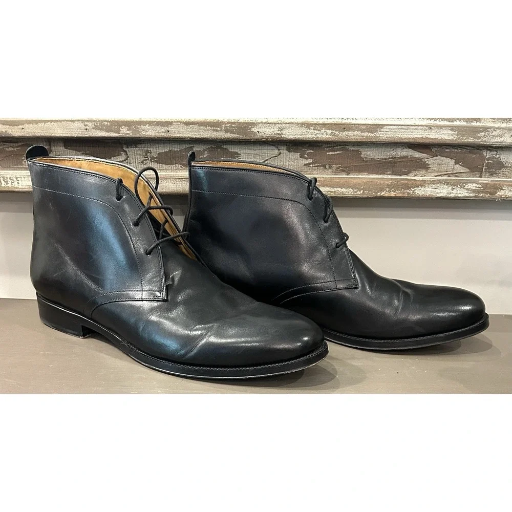 Cole Haan Chukka Boots Men 10.5M Black Leather American Classics Water Resistant